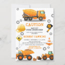 Recherche de construction baby shower invitations Bulldozer