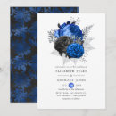 Recherche de bleu royal et argent invitations Floral