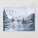 Recherche de oiseau bleu de montagne cartes postales Aquarelle