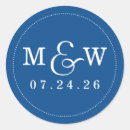 Recherche de bleu royal mariage autocollants Initiales