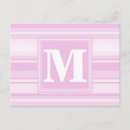 Recherche de rayures roses cartes postales Monogramme
