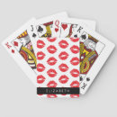 Recherche de baiser jeux de cartes Empreinte rouge