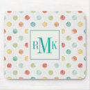 Recherche de pois vert et blanc tapis souris Monogramme