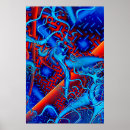 Recherche de fractale bleue posters Psychédélique
