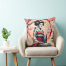 Recherche de geisha japonais coussins Fleurs de cerisier