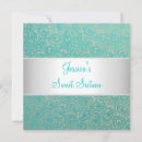 Recherche de bleu cyan invitations Argent