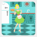 Recherche de femme au foyer vintage autocollants Rétro