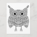 Recherche de zen doodle postcards cartes postales Owl