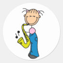 Recherche de joueur de saxophone autocollants Musique