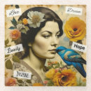 Recherche de collage vintage dessous de verres Floral