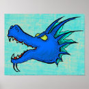 Recherche de tête dragon posters Bleu