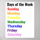Recherche de jours de la semaine posters Enseignement à domicile
