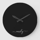 Recherche de noire moderne horloges Monogrammé