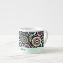 Recherche de motif floral turquoise tasses Rétro