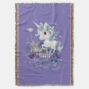 Recherche de licorne couvertures plaids Aquarelle