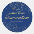 Recherche de bleu royal et or autocollants Quinceanera