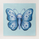 Recherche de papillons bleus puzzles Fleurs