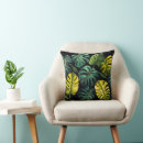 Recherche de feuille exotique coussins Jaune