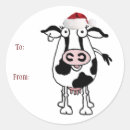 Recherche de vache noël autocollants Bétail