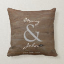 Recherche de mariage rustique coussins Monogramme