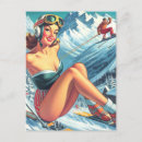 Recherche de fille de ski cartes postales Snowboard