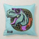 Recherche de dinosaure drôle coussins Illustration