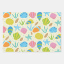 Recherche de coquillages papier cadeau Vacances