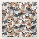 Recherche de carlins mignons dessous de verres Adorable