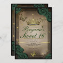 Recherche de emerald green 16ans anniversaire invitations Papillon