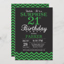 Recherche de chevron vert invitations Fête d'anniversaire