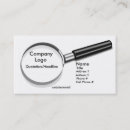 Recherche de loupe cartes visite Affaires