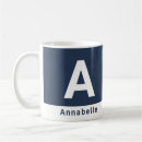 Recherche de bleu marine tasses Monogramme