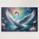 Recherche de cygne blanc puzzles Lac