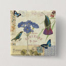 Recherche de oiseau vintage badges Bleu
