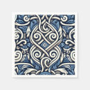 Recherche de motif grec serviettes Bleu