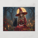 Recherche de sorcière rouge cartes postales Chat noir