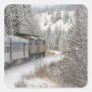 Recherche de train dans la neige autocollants Transport