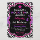Recherche de rockstar anniversaire invitations Rose