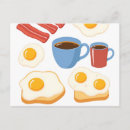 Recherche de oeufs au plat cartes postales Petit déjeuner