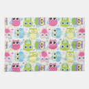 Recherche de hibou coloré cuisine linges Bleu