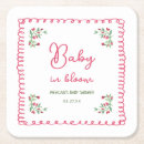 Recherche de bébé dessous de verres Baby shower à fleurs