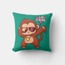 Recherche de singe drôle coussins Heureux