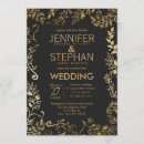 Recherche de jaune et noir mariage invitations Élégant