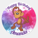 Recherche de anniversaire animé autocollants Rose