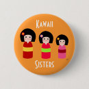 Recherche de poupée de kokeshi badges Kawaii