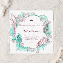 Recherche de rose et blanc baptême invitations Élégant