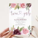 Recherche de twin baby shower fille invitations Chute