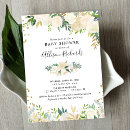 Recherche de or blanc rose baby shower invitations Élégant