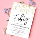 Recherche de black white gold invitations Cinquante