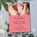 Recherche de rose et noir baby shower invitations Neutre genre